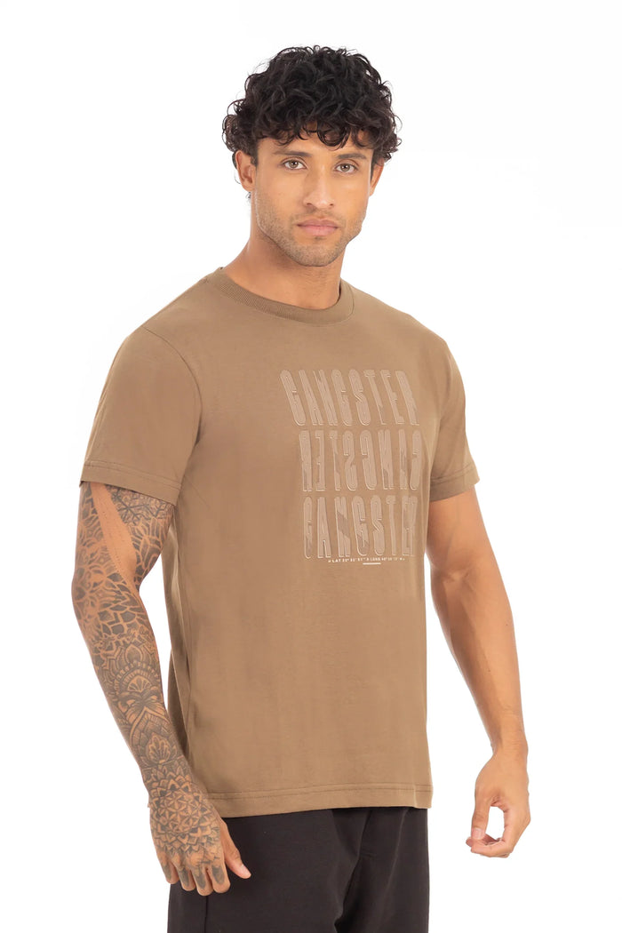 Polera Mc Basica Essex Café - Gangster