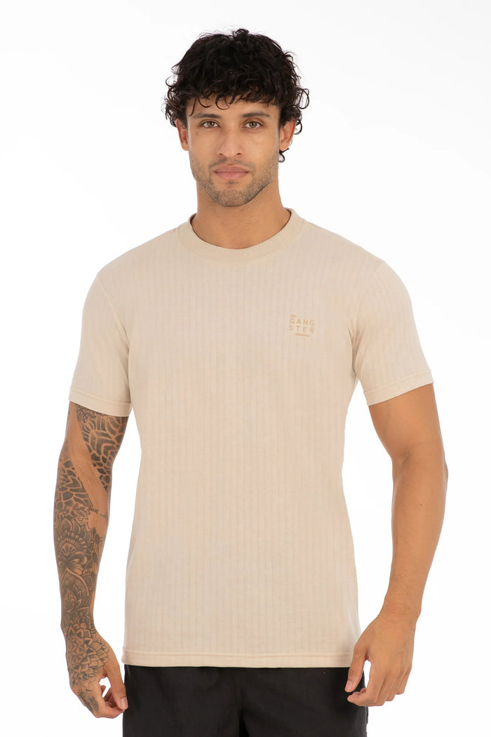 Polera Mc Textura Flatbush Beige - Gangster