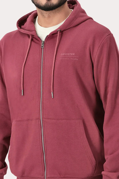 Poleron Full Zipper Fleece Addison Vino - Gangster