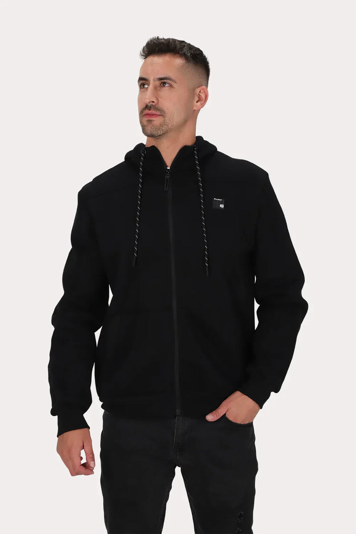 Poleron Full Zipper Fleece Block Negro Gangster - Gangster