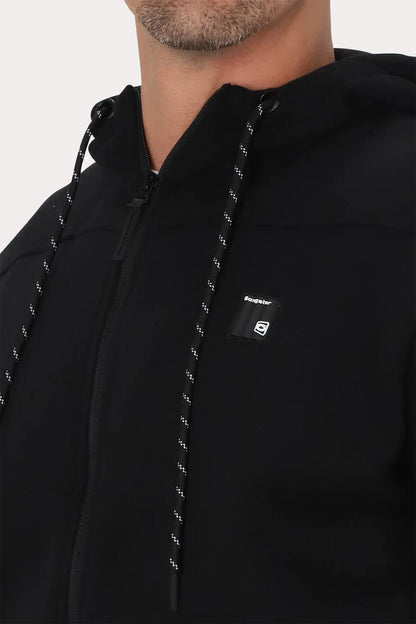 Poleron Full Zipper Fleece Block Negro Gangster - Gangster
