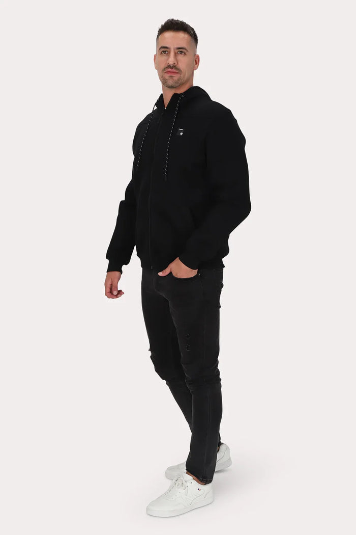 Poleron Full Zipper Fleece Block Negro Gangster - Gangster