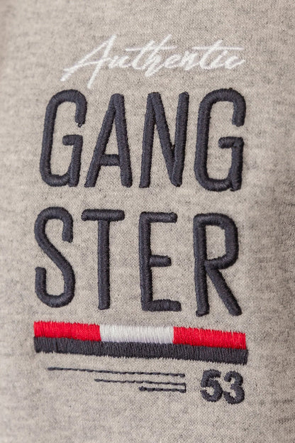 Poleron Full Zipper Fleece Border Azul Marino Gangster - Gangster