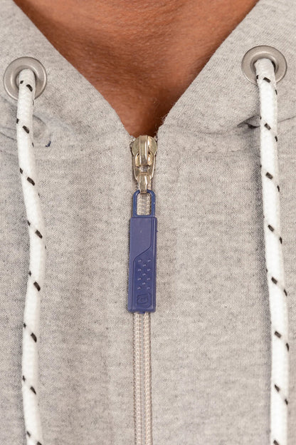 Poleron Full Zipper Fleece Border Azul Marino Gangster - Gangster