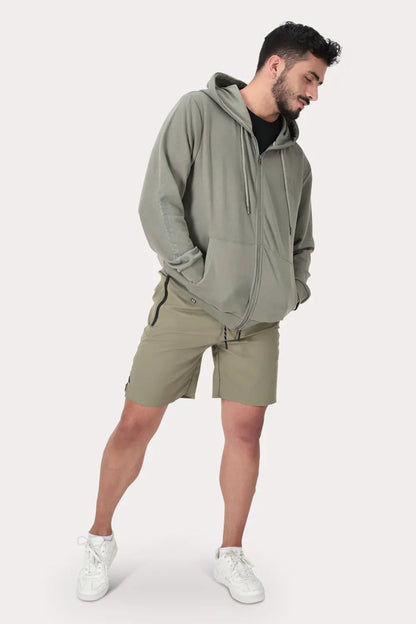 Poleron Full Zipper Fleece Damen Verde Militar - Gangster