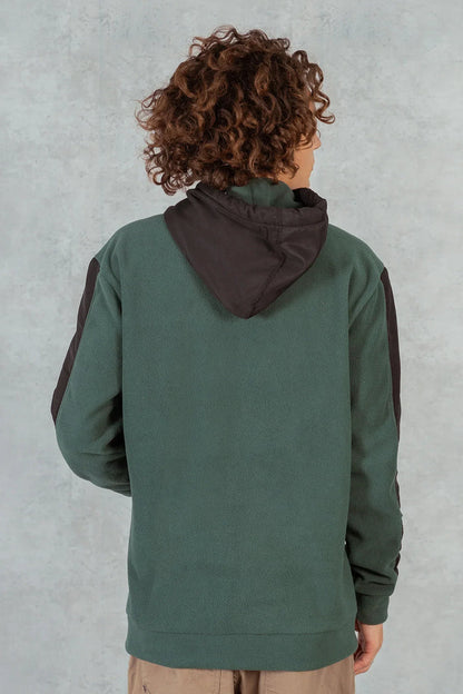 Poleron Full Zipper Fleece Line Verde Overcore - Gangster