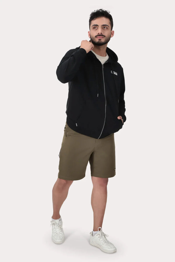 Poleron Full Zipper Fleece Logan Negro - Gangster