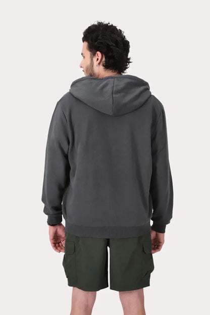 Poleron Full Zipper Fleece Loop Gris - Gangster