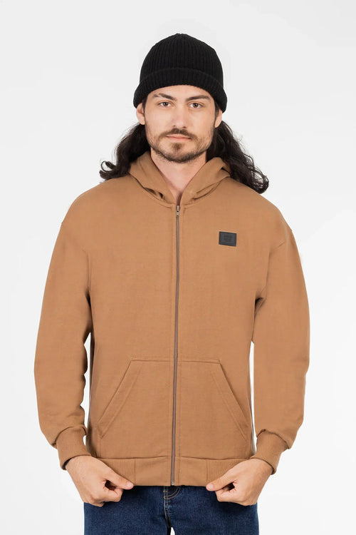 Poleron Full Zipper Fleece Nolus Beige Overcore - Gangster