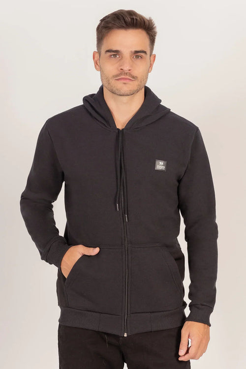 Poleron Full Zipper Fleece Titan Negro Overcore - Gangster