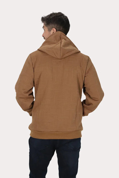 Poleron Full Zipper Jacquard Sherpa Astro Cafe Gangster