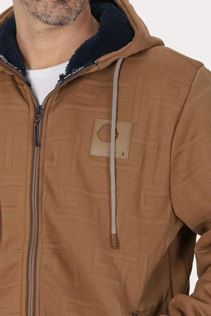 Poleron Full Zipper Jacquard Sherpa Astro Cafe Gangster