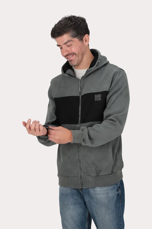 Poleron Full Zipper Polarix Grafito Gangster