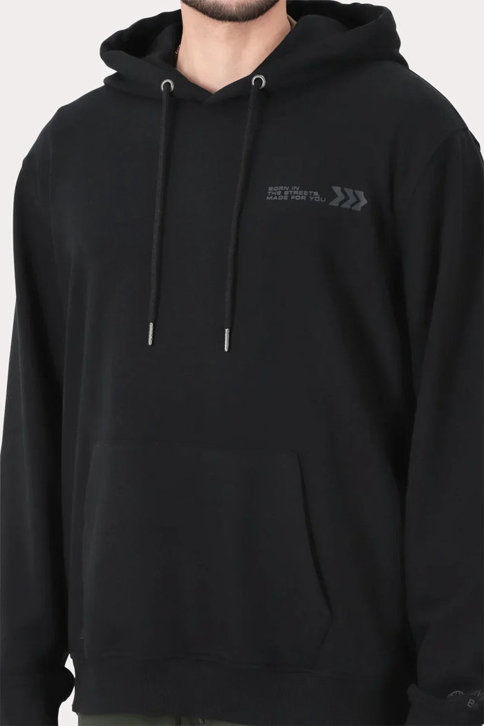Poleron Hoodie Fleece Astoria Negro - Gangster
