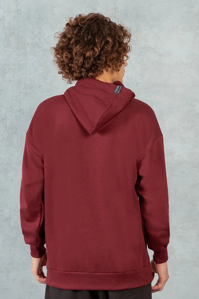Poleron Hoodie Fleece Brute Rojo Overcore - Gangster
