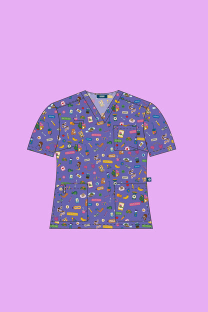 Pre-Order Dietitian - Womens Printed Scrub Top