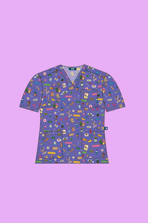 Pre-Order Dietitian - Womens Printed Scrub Top