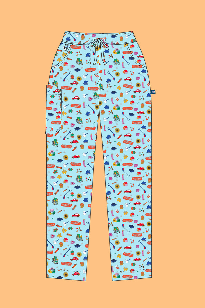 Pre-Order Occupational Therapist - Womens Printed Scrub Pants