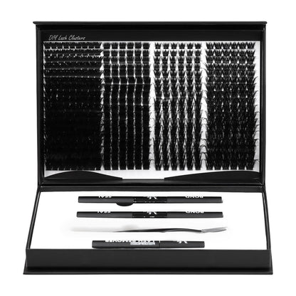 Premium DIY Lash Extension Kit – Cat Eye Glam Cluster Lashes (Luxury Collection)