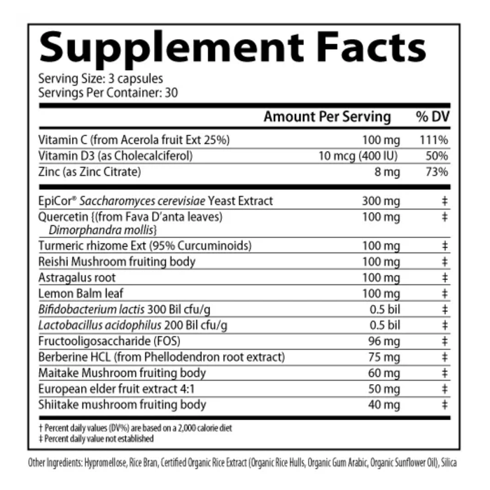 ProDefense is the ultimate immune and daily wellness formula featuring mushroom extracts, immune supporting phenolics, herbs, probiotics, and prebiotics.