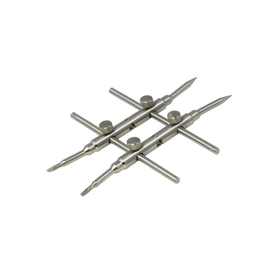 Professional DSLR Camera Lens Repair Spanner Wrench Opening Tool (Curved Tips), SKU MA02101104, three quarter front view