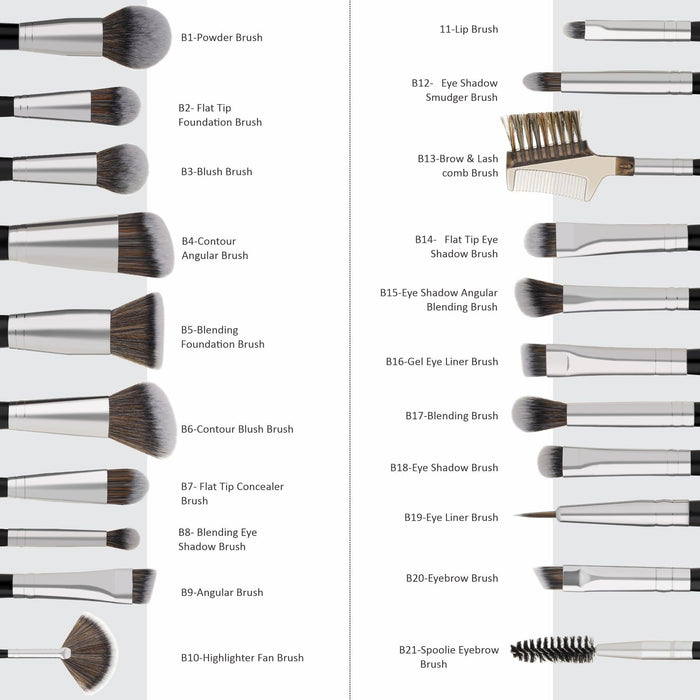 Professional Series Makeup Brush 20 pcs Set - Swiss Beauty