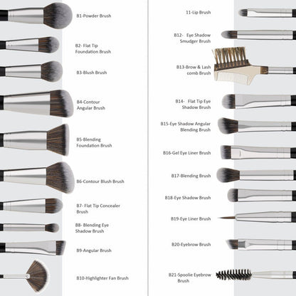 Professional Series Makeup Brush 20 pcs Set - Swiss Beauty