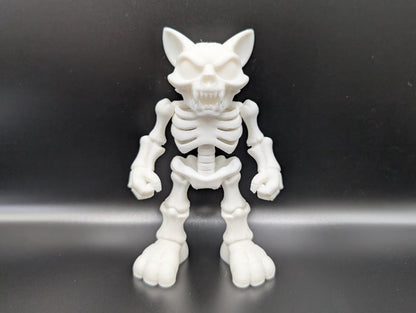 PsychoCat (Skelly) - Customizable Skeleton Cat Desk Sculpture - Collectible Figure