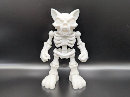 PsychoCat (Skelly) - Customizable Skeleton Cat Desk Sculpture - Collectible Figure