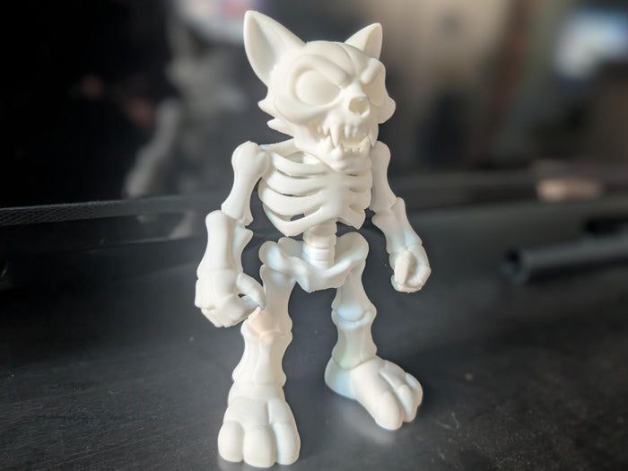 PsychoCat (Skelly) - Customizable Skeleton Cat Desk Sculpture - Collectible Figure