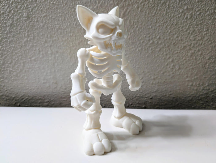 PsychoCat (Skelly) - Customizable Skeleton Cat Desk Sculpture - Collectible Figure
