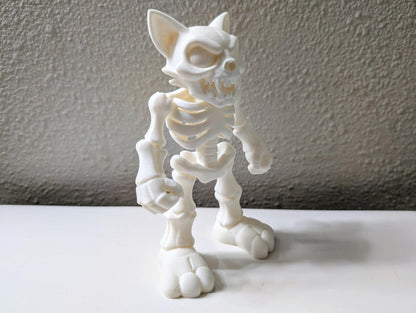 PsychoCat (Skelly) - Customizable Skeleton Cat Desk Sculpture - Collectible Figure