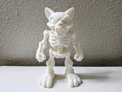PsychoCat (Skelly) - Customizable Skeleton Cat Desk Sculpture - Collectible Figure