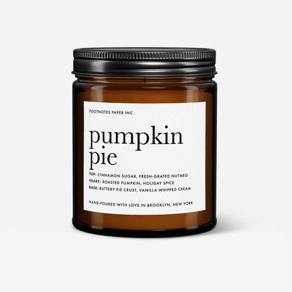 Pumpkin Pie Candle | Warm Gourmand Fall Candle - Footnotes Paper