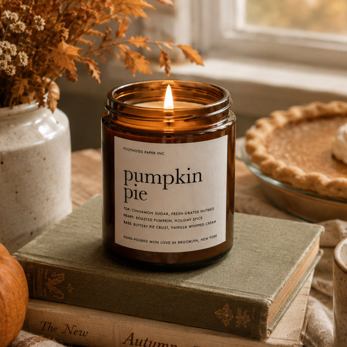 Pumpkin Pie Candle | Warm Gourmand Fall Candle - Footnotes Paper