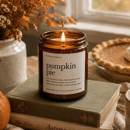 Pumpkin Pie Candle | Warm Gourmand Fall Candle - Footnotes Paper