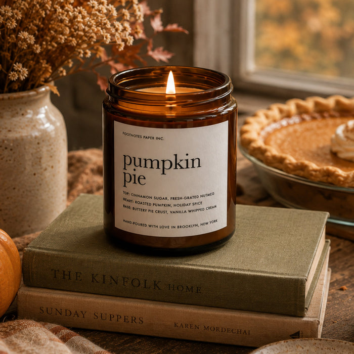 Pumpkin Pie Candle | Warm Gourmand Fall Candle - Footnotes Paper