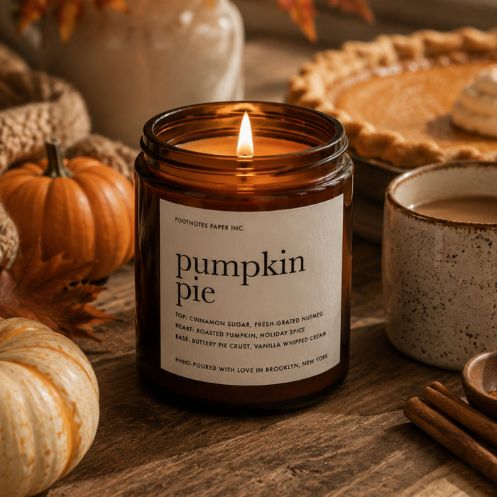 Pumpkin Pie Candle | Warm Gourmand Fall Candle - Footnotes Paper