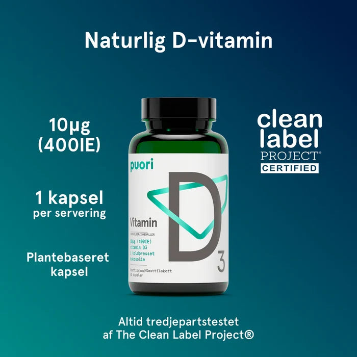 Puori - D3 – D Vitamin 10mcg (400 IE) 60 kapsler