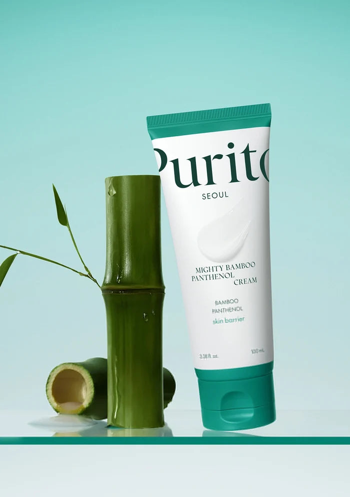 PURITO Mighty Bamboo Panthenol Cream 100ml beside Damyang bamboo
