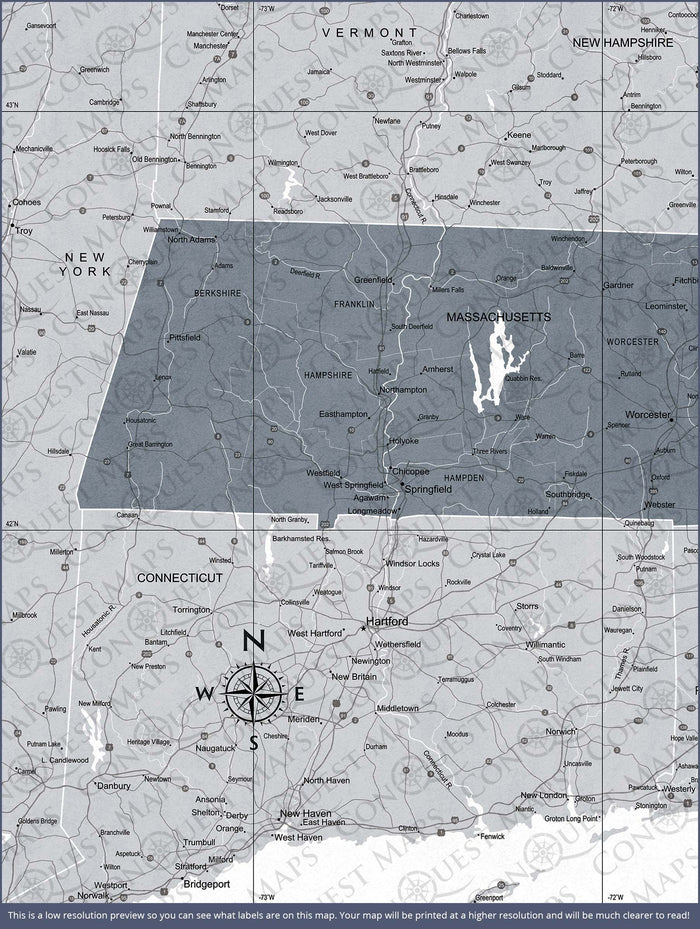 Push Pin Massachusetts Map (Pin Board) - Dark Gray Color Splash CM Pin Board