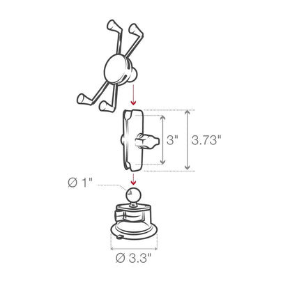 RAM X-Grip Large Phone Mount with Twist-Lock Suction Cup - Medium