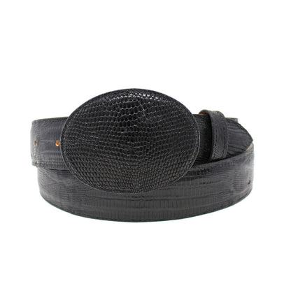 Rancher Black Teju Lizard Belt