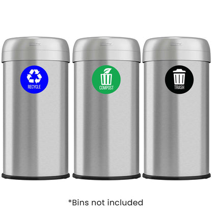 iTouchless 3" Trash / Recycle / Compost Decal Set. Bins not included.