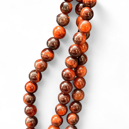 Red Tiger's Eye 6mm natural gemstone bead strand, 14 inch