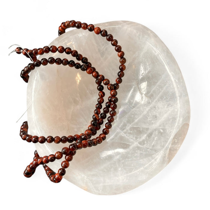 Red Tiger’s Eye 6mm Bead Strand – 14" Natural Crystal Beads for Jewelry Making & Motivation