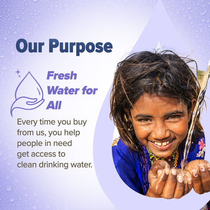 Aqualogica Fresh Water For All initiative is shown with brand care values