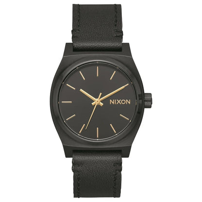 Reloj Medium Time Teller Leather All Black Nixon