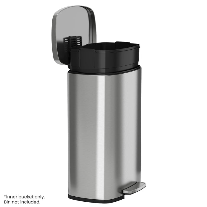 Replcement Inner Bucket for iTouchless SoftStep 13.2 Gal Step Pedal Trash Can. Inner bucket only; bin not included.