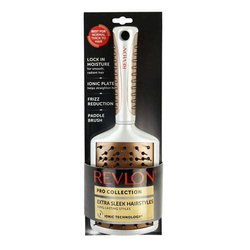 Revlon Pro Collection Long-lasting Styles Extra Sleek Plated Paddle Brush - ikatehouse